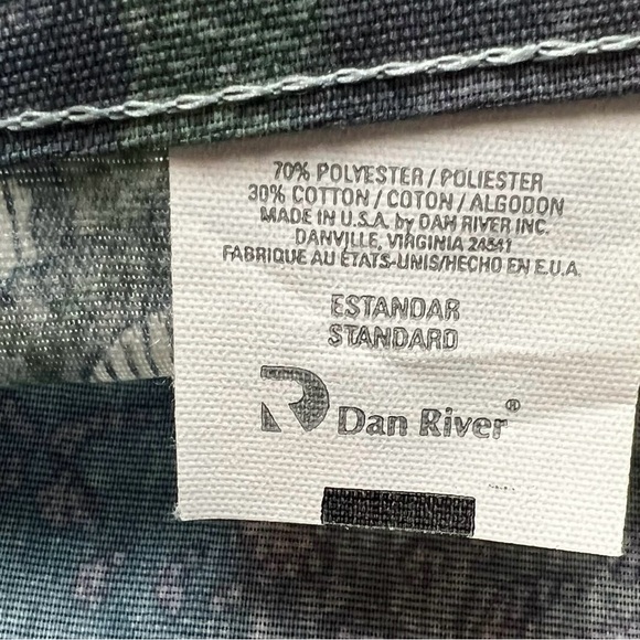 2 Vintage Dan River Pillow Shams Standard Blue Purple Cases Paisley USA Made - Picture 3 of 9